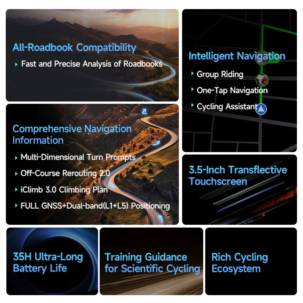 iGPSPORT BiNavi Touchscreen Bike Computer With GPS Navigation System