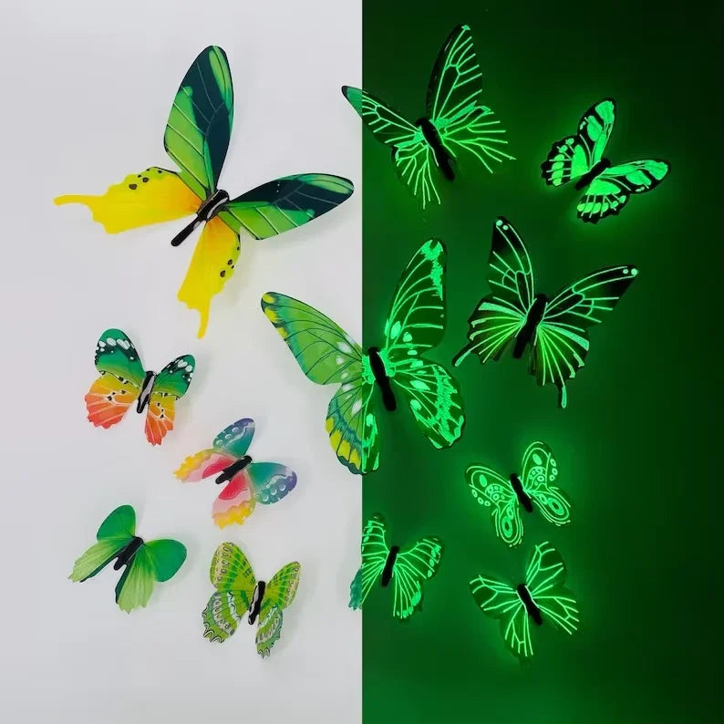 3D Luminous Butterfly Wall Stickers for Creative Home Decor