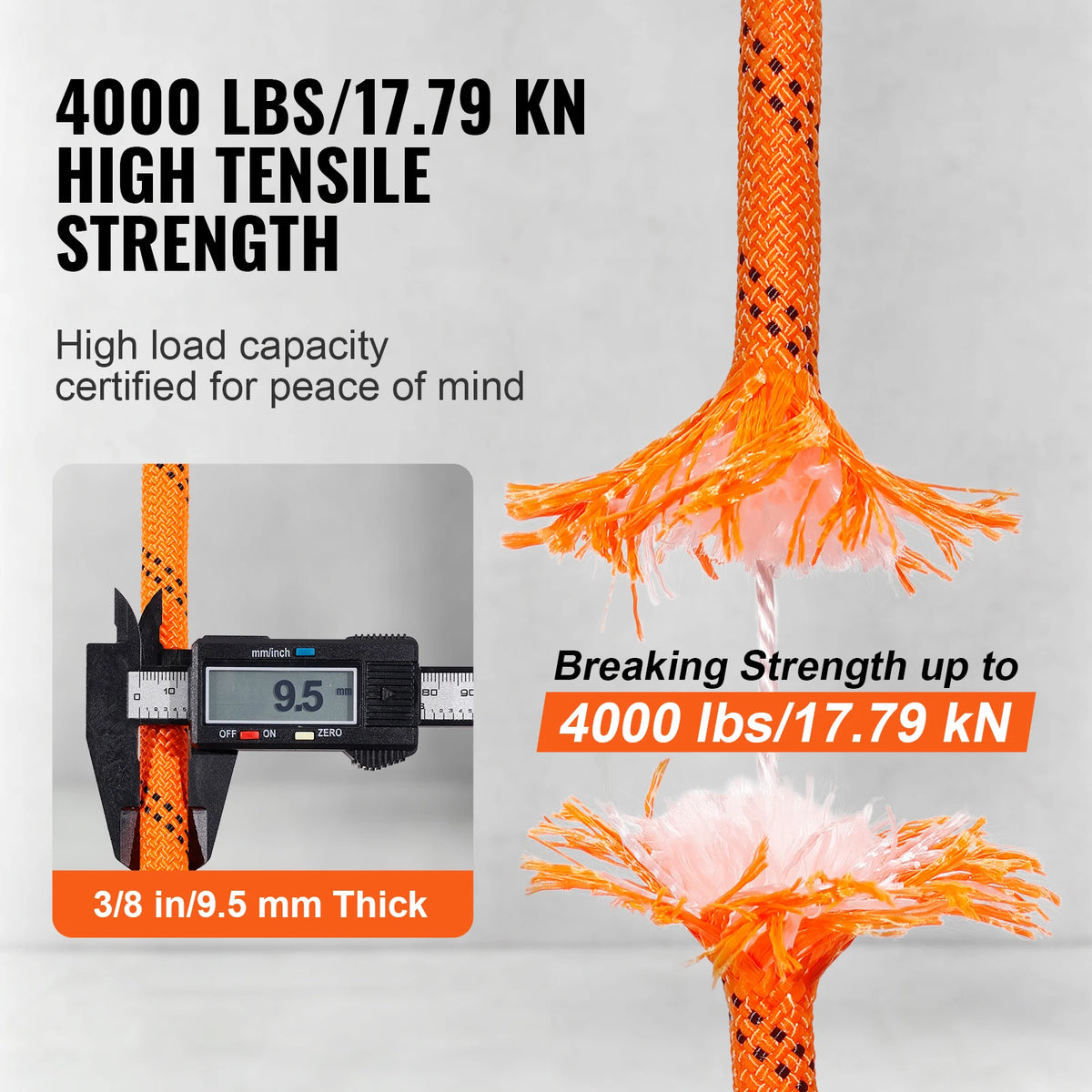SucceBuy Dual Weave Polyester Rope for Arborist and Outdoor Use