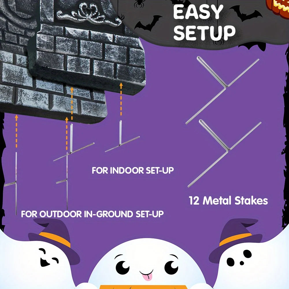 Halloween Foam Graveyard Tombstones With Metal Stakes Outdoor Decor