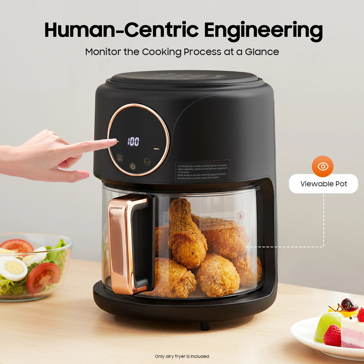 Digital Air Fryer With Eight Presets And Glass Viewing Window