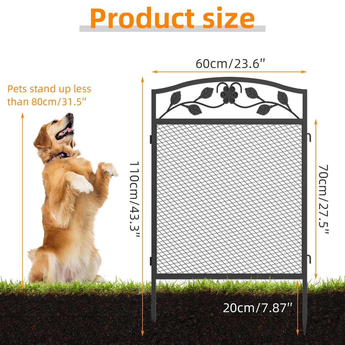 5-Panel Heavy Duty Metal Dog Playpen, Outdoor Pet Fence Exercise Pen with Decorative Design for Dogs & Small Animals, Indoor Garden Kennel
