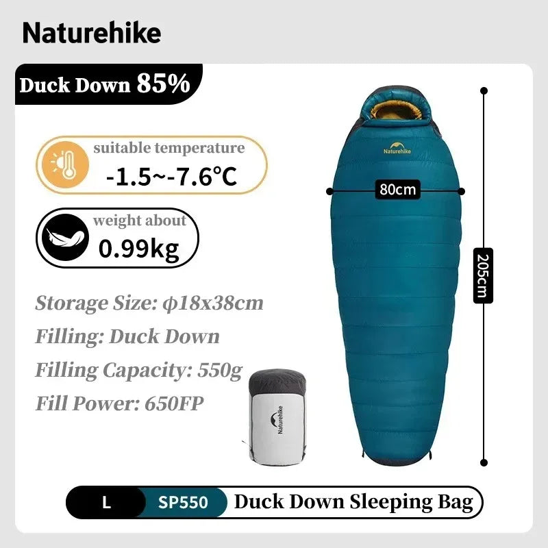 Naturehike Snowbird Duck Down Mummy Sleeping Bag For Outdoor Travel