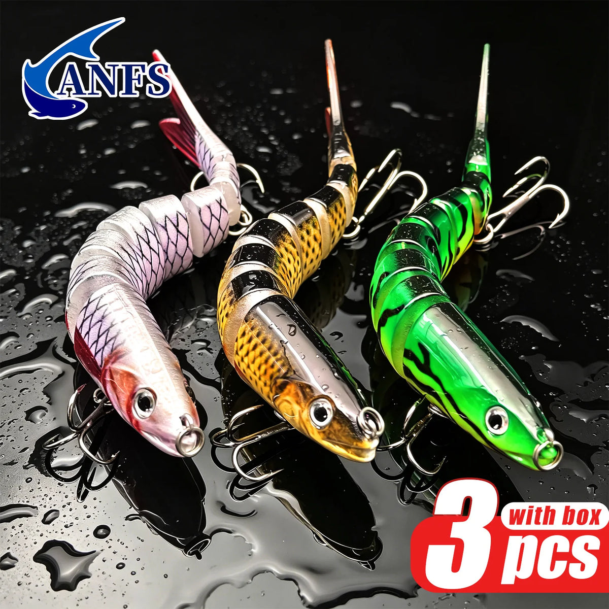 ANFS Realistic Jointed Swimbait Fishing Lures for Bass and Trout