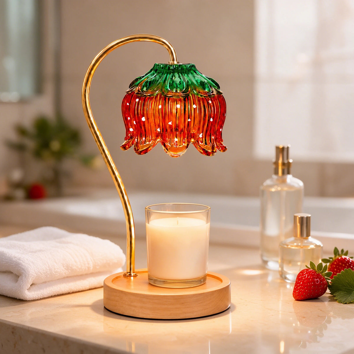 Flower Candle Warmer Lamp With Timer And Dimmable Light