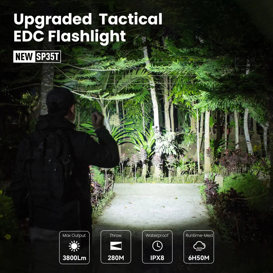 Sofirn SP35T 3800LM Tactical LED Flashlight With USB C Rechargeable