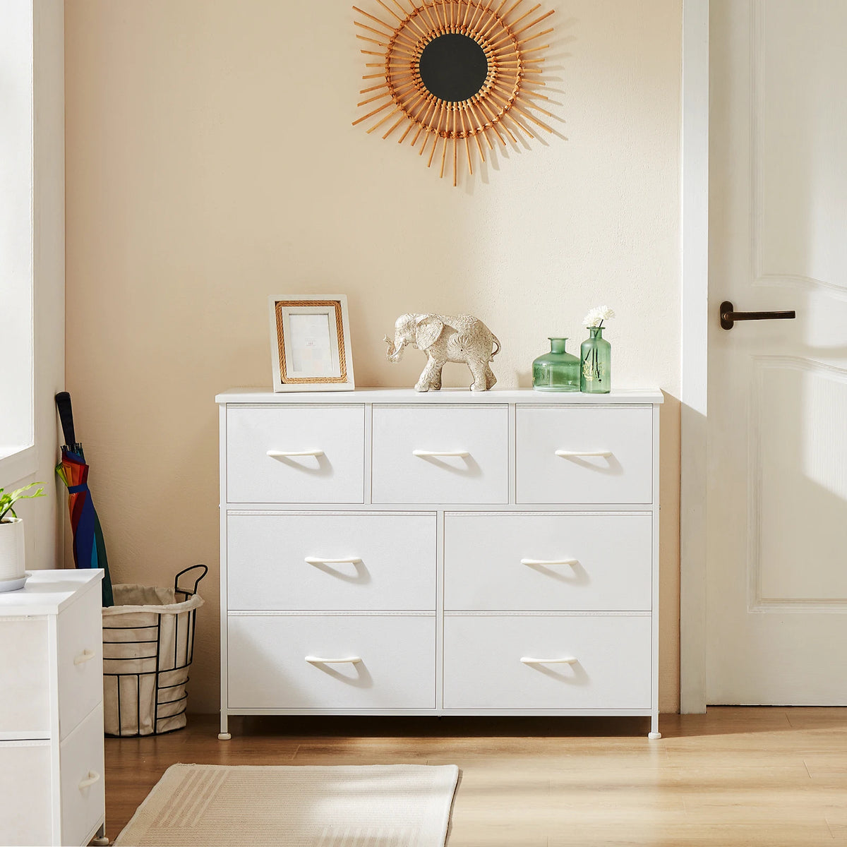 JHK Bedroom Wardrobe Cabinet With Fabric Drawers For Storage