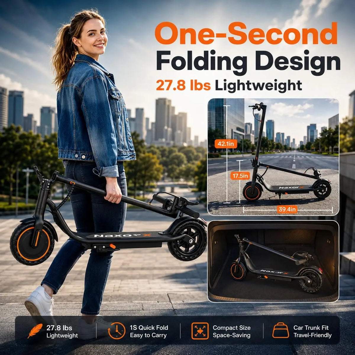2026 New 8.5‘’ Electric Scooter Solid Tire 350W 19mph APP Smart Control 4 Speed Modes Foldable E-Scooter 16miles Max Range for Campus Commuting