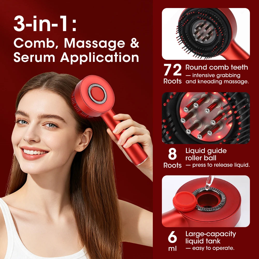 Afdeal Electric Hair Follicle Comb With Red Light Scalp Massager