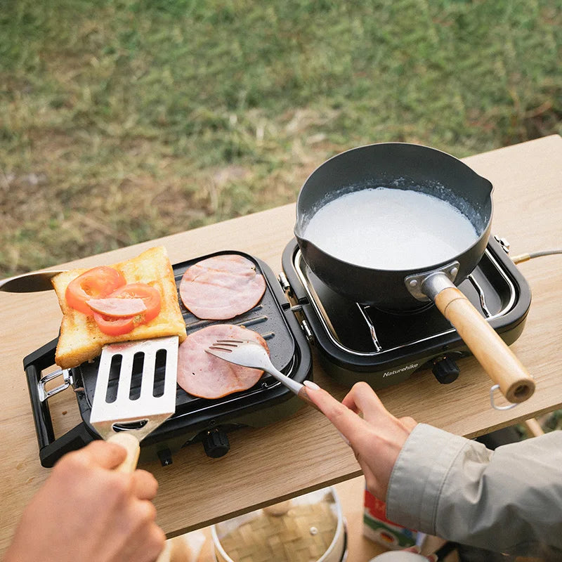 Naturehike Portable Two Burner Camping Stove With Griddle For Outdoor Cooking