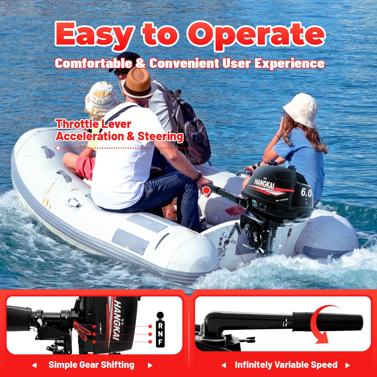 Bymaocar Two Stroke Water Cooled Outboard Engine for Marine Boats
