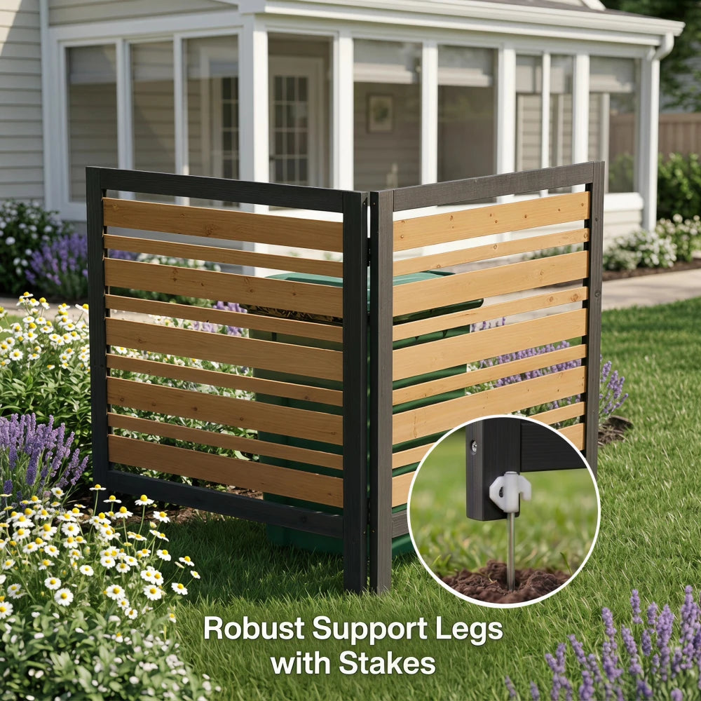 2-Panel Outdoor Air Conditioner Fence Screen, Outside Wood Privacy Fence, Backyard Garden Patio 38 W X 42 H Garden Supplies FYCS
