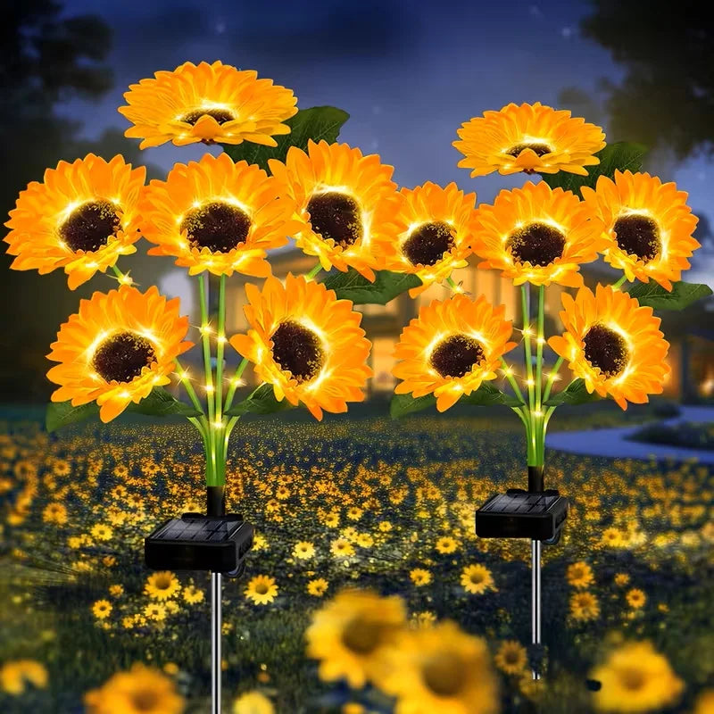 KPSTEK Solar Sunflower Garden Lights Waterproof Outdoor Decor