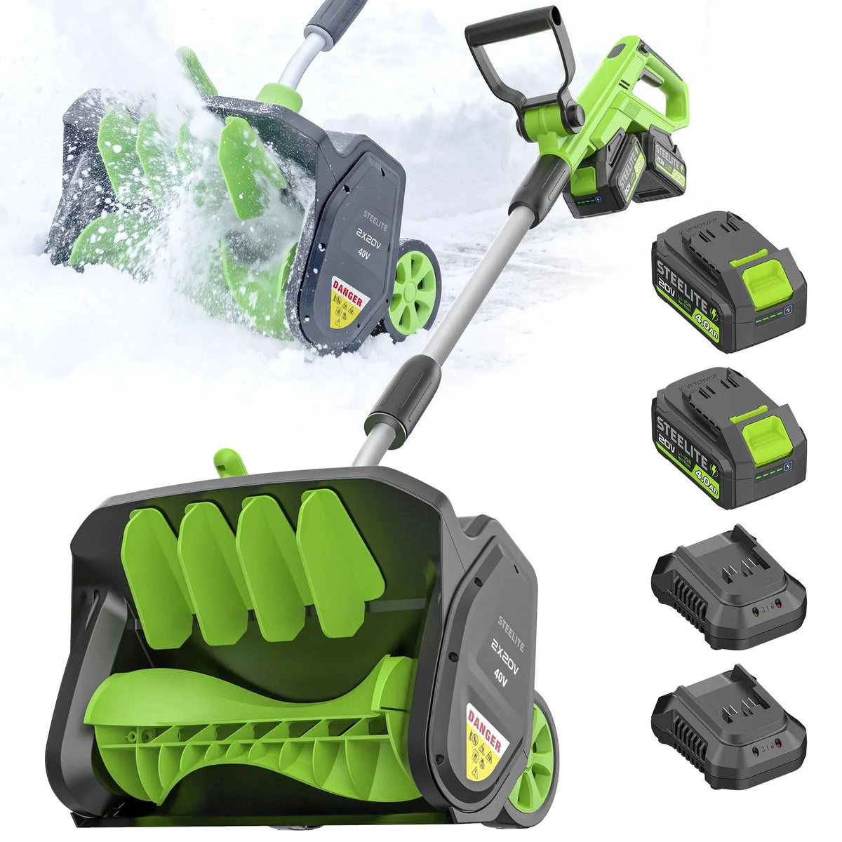 Deli Cordless Snow Shovel With Wheels And Brushless Motor