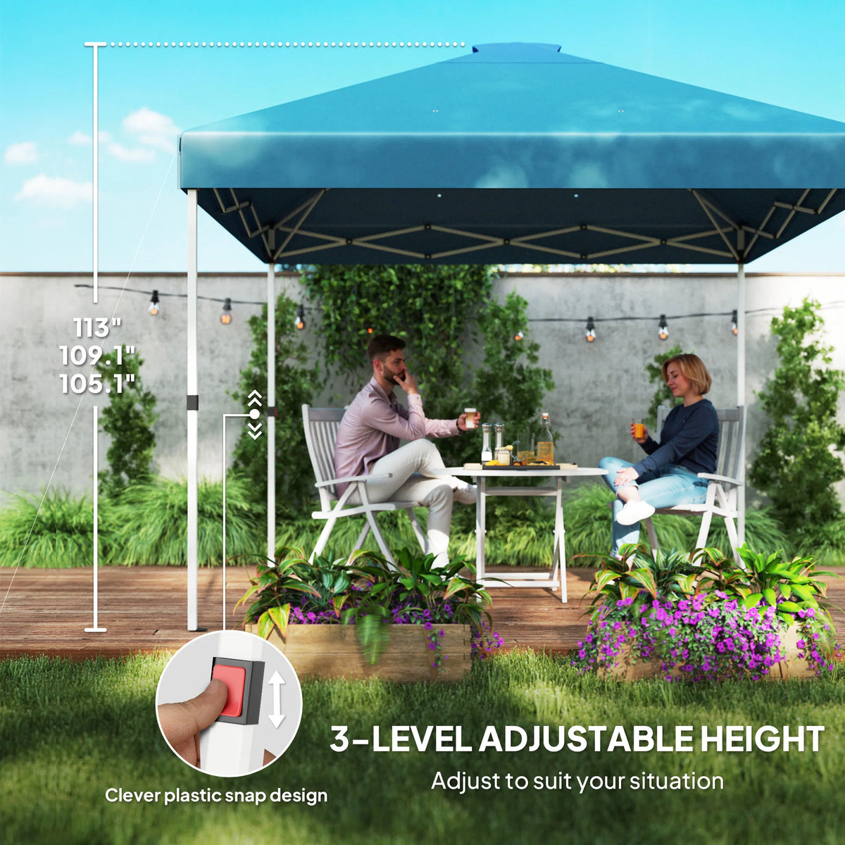 Outsunny Pop Up Canopy Tent With Sidewalls For Outdoor Gatherings