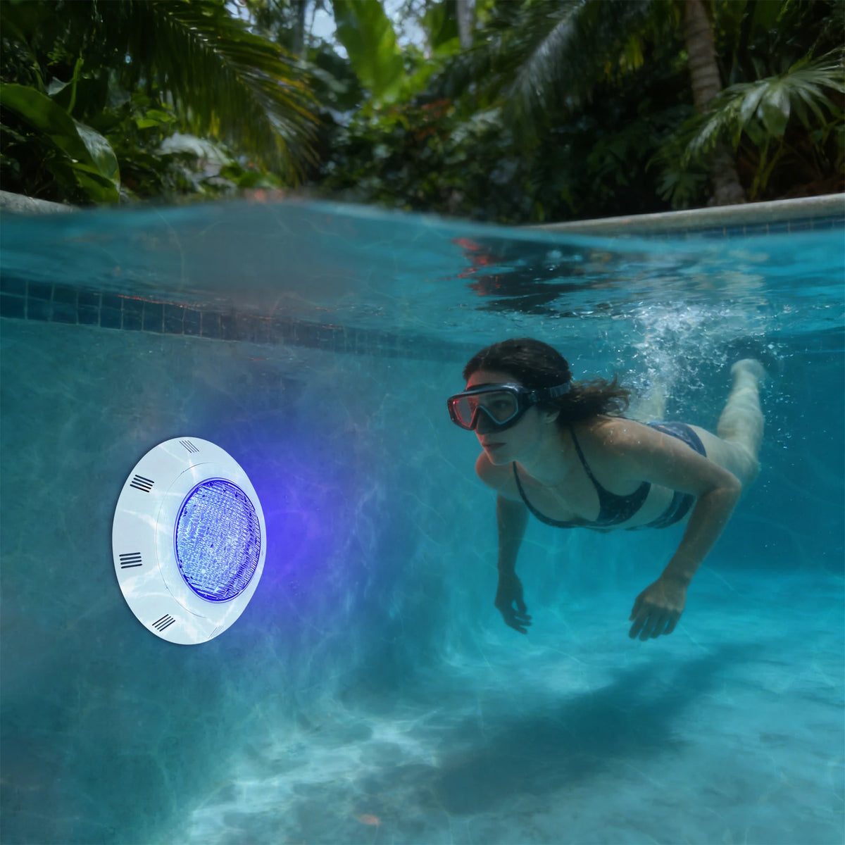 RGB LED Underwater Pool Light With Remote Control IP68 Waterproof