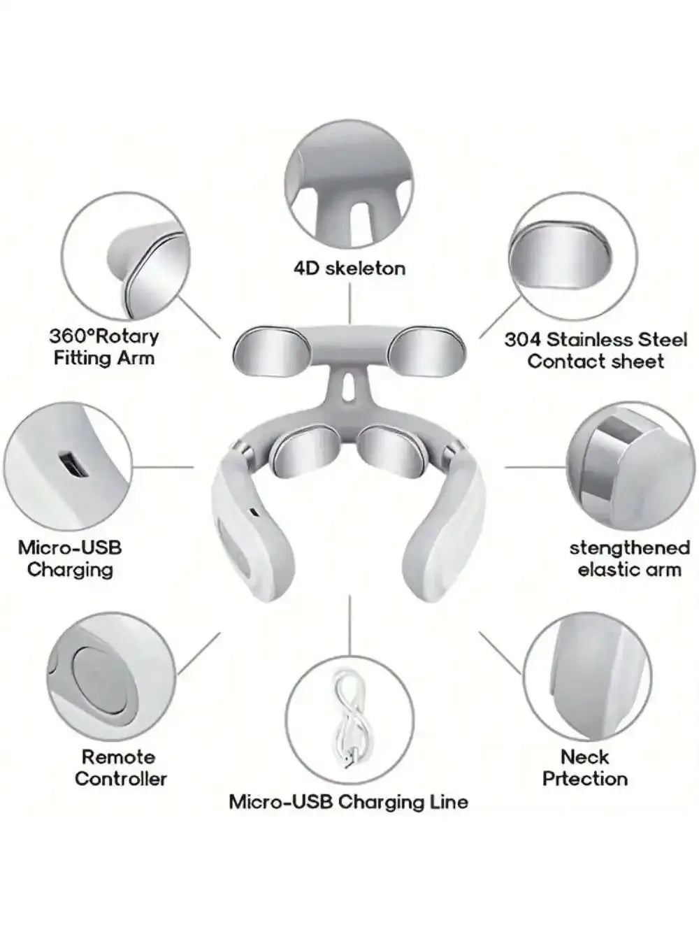 Portable Rechargeable Electric Neck And Shoulder Massager For Daily Relief