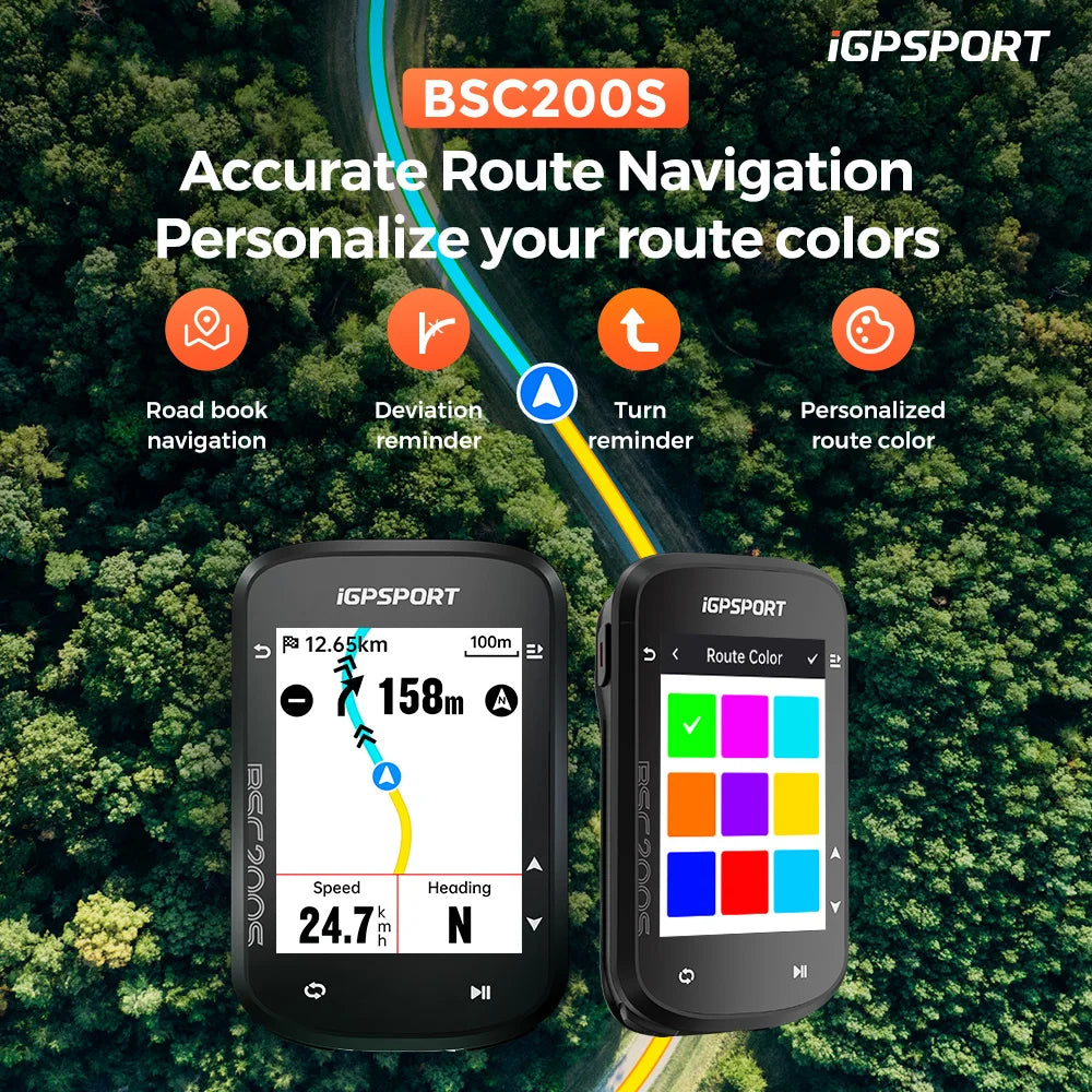 iGPSPORT BSC200S GPS Bike Computer With Route Navigation