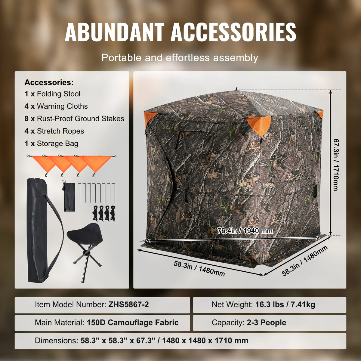 SucceBuy 270 Degree See Through Hunting Blind For Deer Turkey