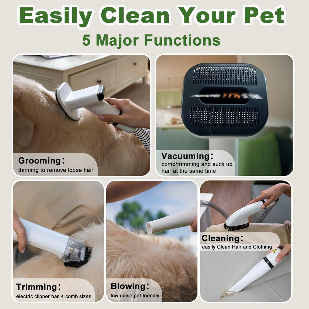 Pet Grooming Vacuum And Dryer With Hair Suction System