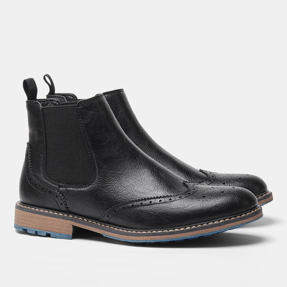 Hecrafted Mens Fashion Ankle Boots With Comfortable Zip Closure