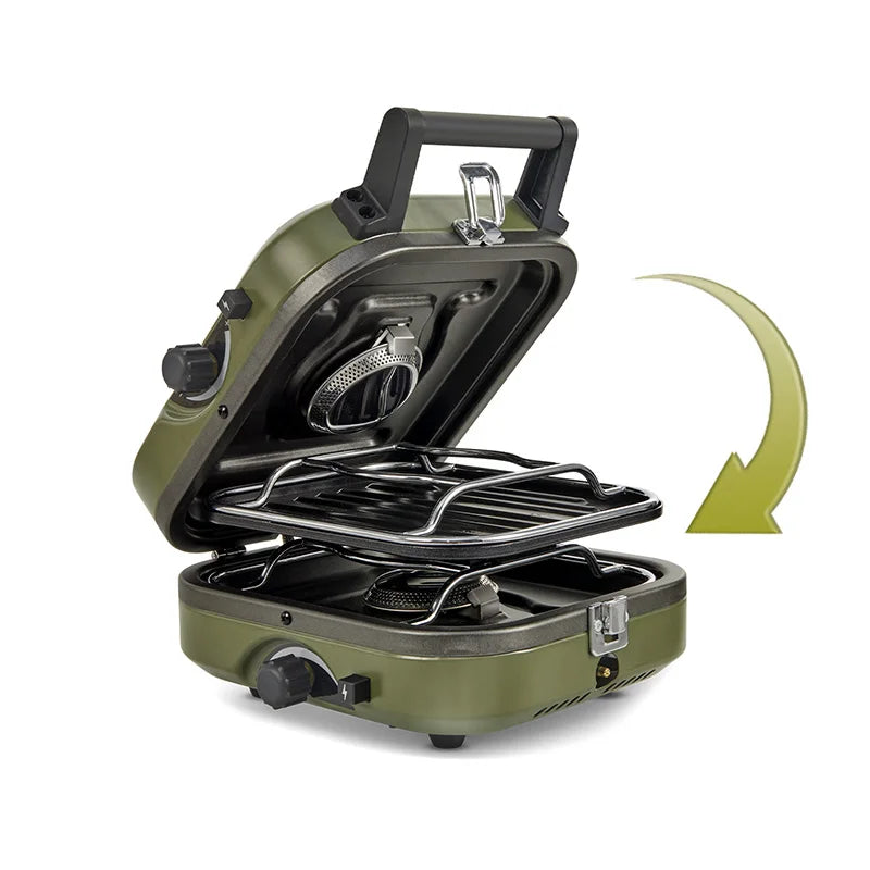 Naturehike Portable Two Burner Camping Stove With Griddle For Outdoor Cooking