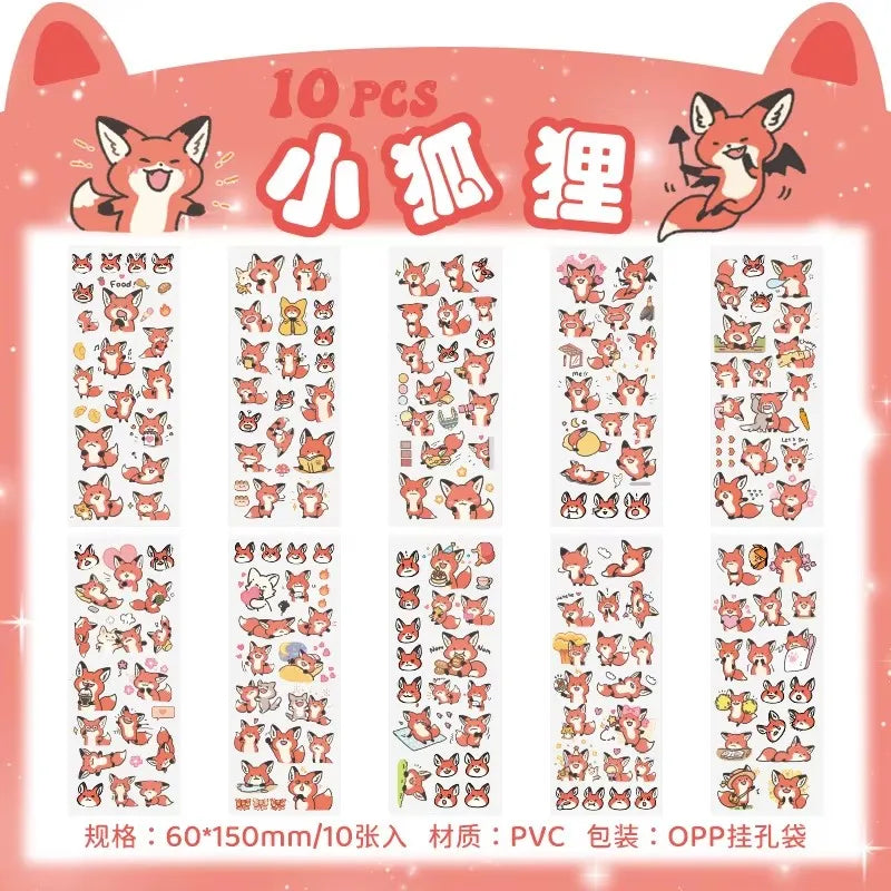 Pet Planet Cartoon Waterproof PVC Journal And Pencil Case Stickers