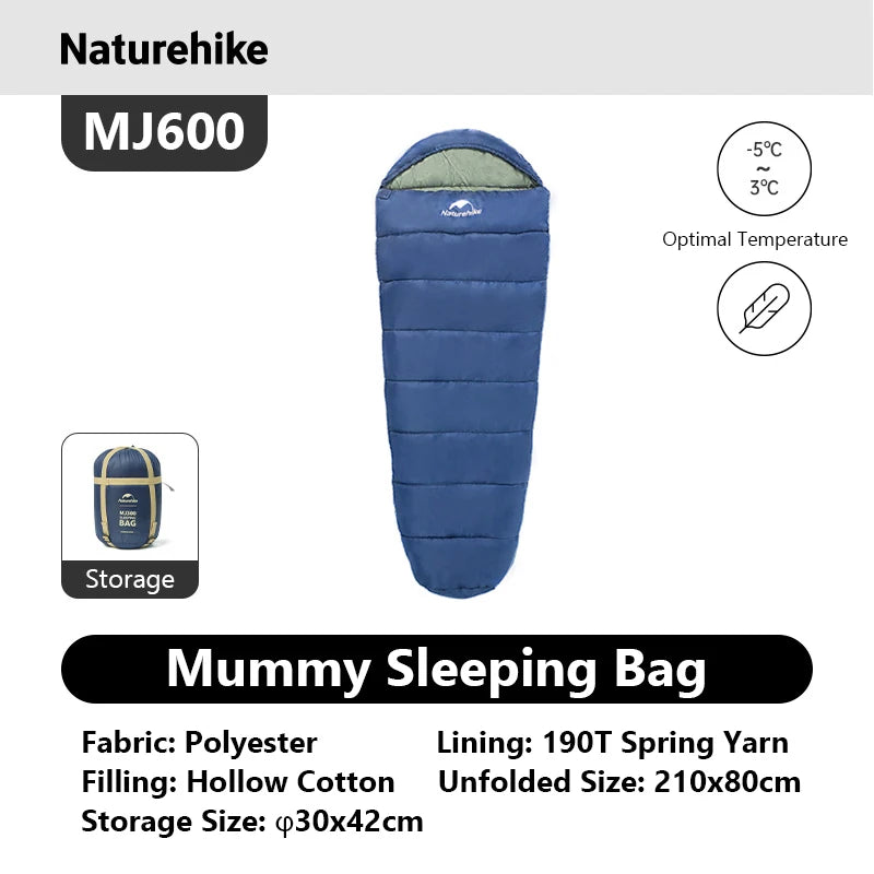 Naturehike Warm Mummy Sleeping Bag For Winter Camping Adults
