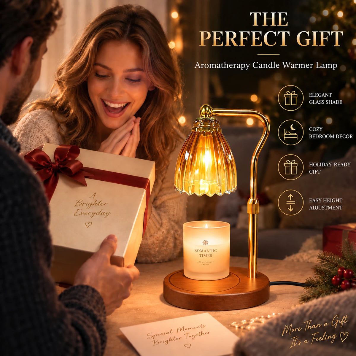 Glass Candle Warmer Lamp With Timer And Dimmable Control