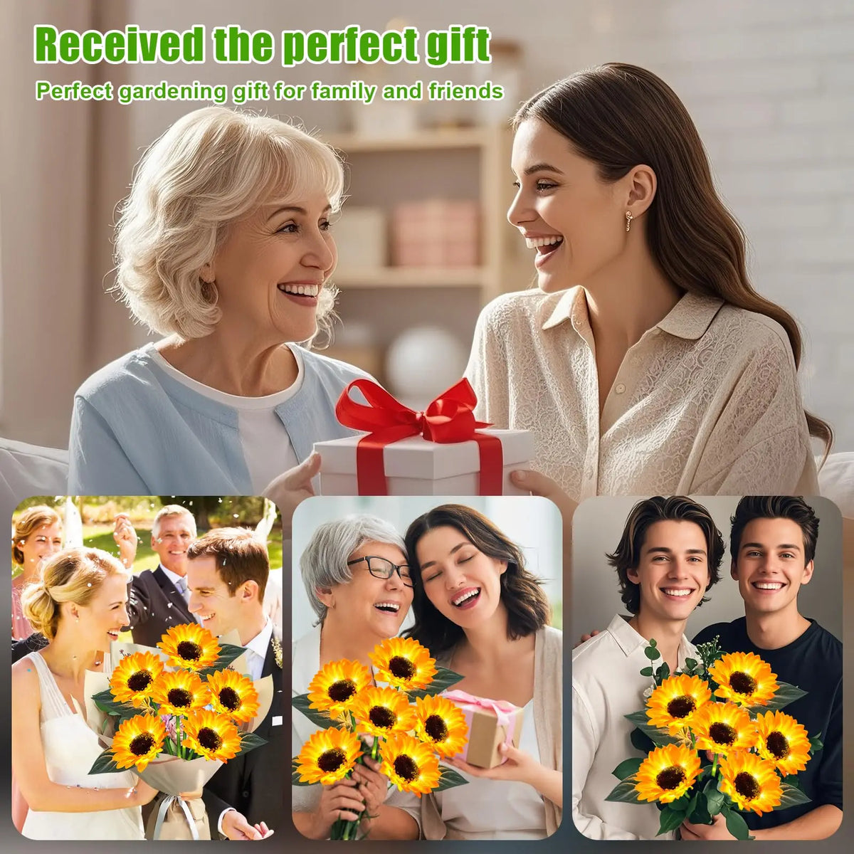 KPSTEK Solar Sunflower Garden Lights Waterproof Outdoor Decor