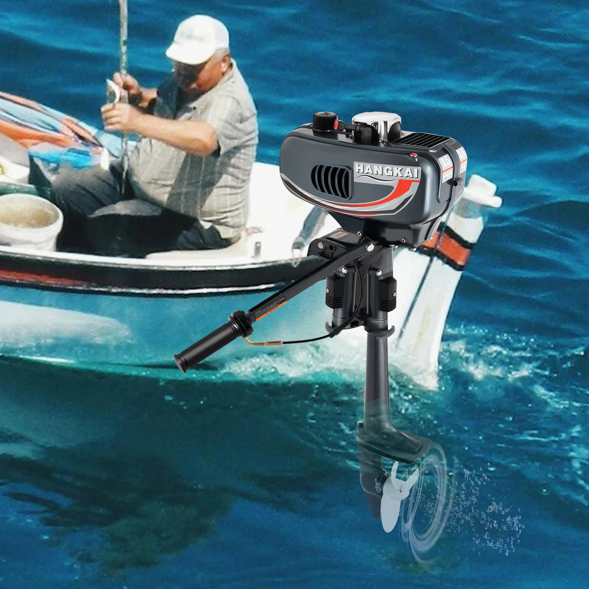 3.5Hp Outboard Motor – 2-Stroke – 5000Rpm – Cdi Ignition – 180 °   Steering – Aluminum Alloy – for Fishing Boat Speedboat – 9.8kg