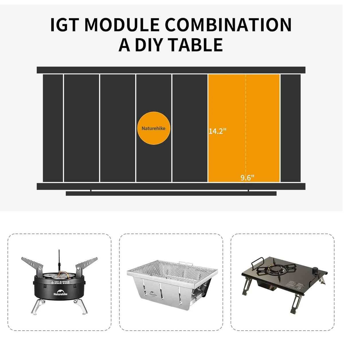 Naturehike Folding Aluminum IGT Camping Table For Outdoor Cooking