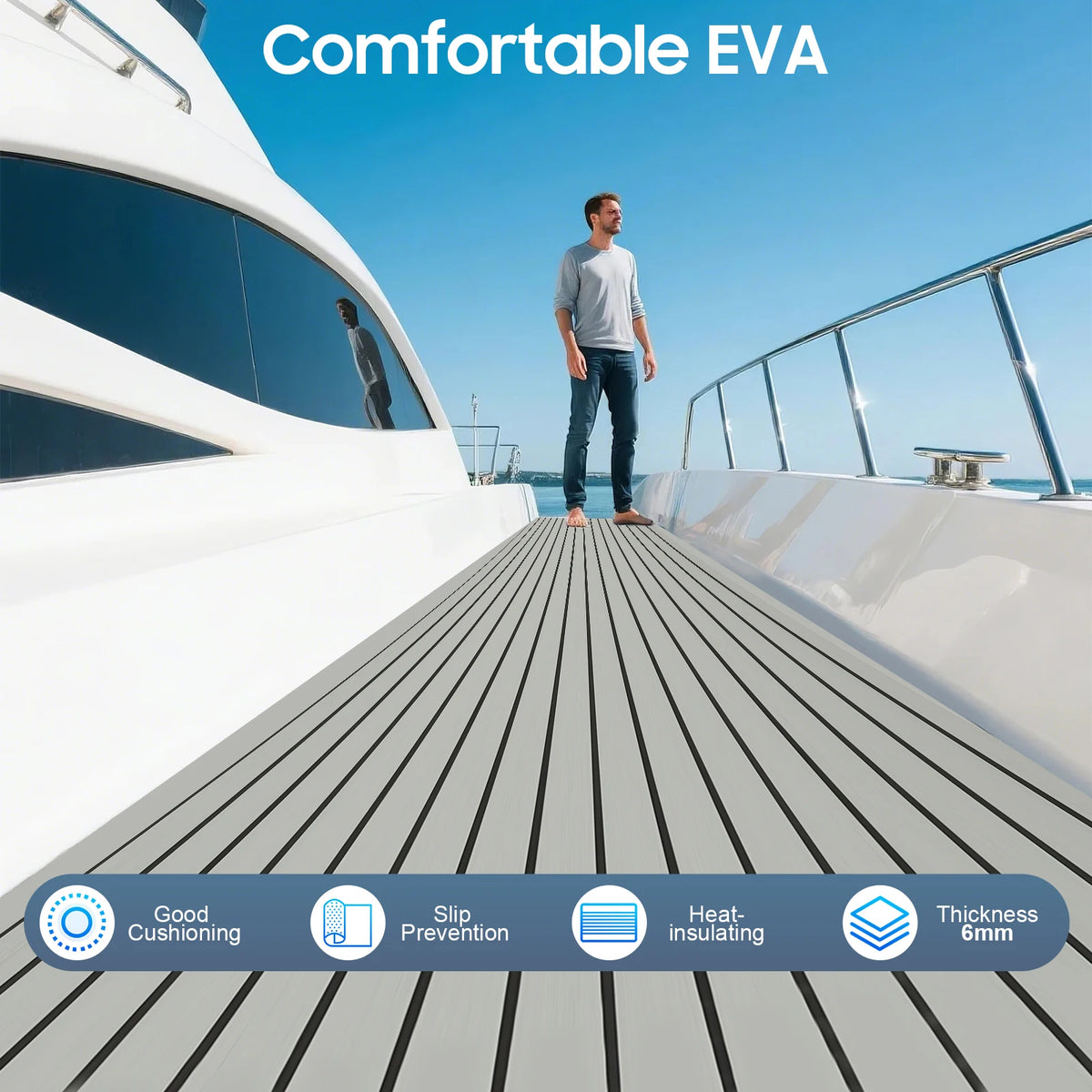 Self Adhesive Eva Foam Anti Slip Deck Mat For Marine Use