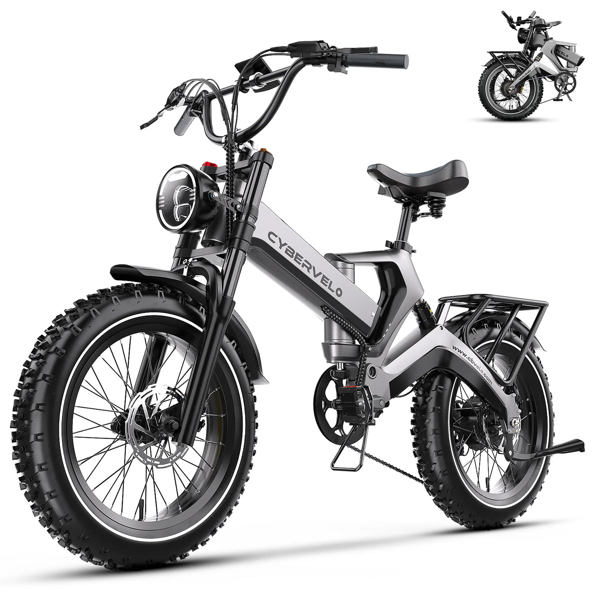 Cybervelo Foldable Fat Tire Electric Bike With 2000W Motor