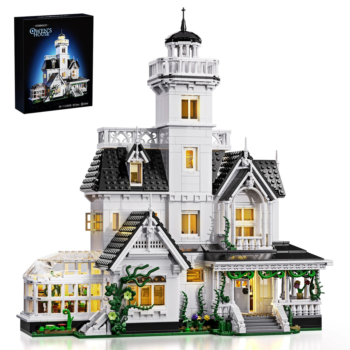 LED Victorian House Building Blocks Set With Warm Lights