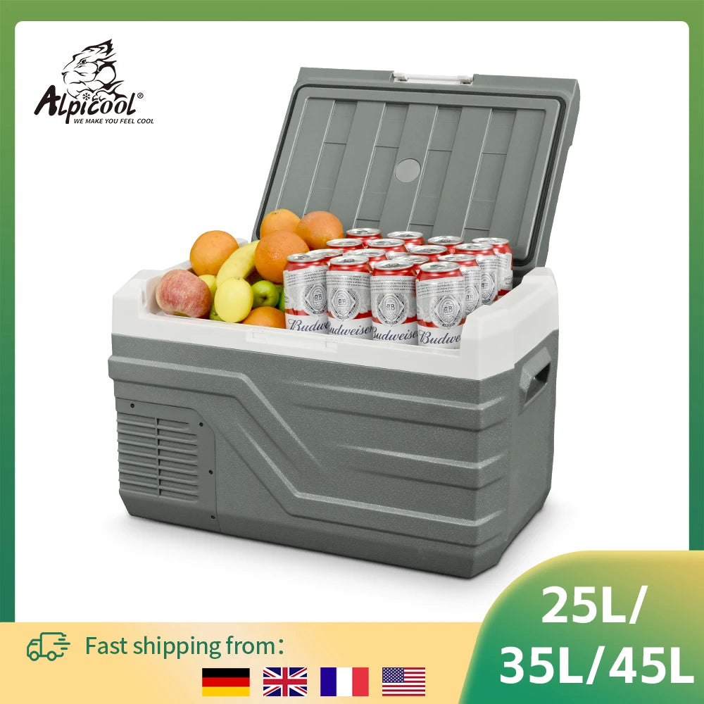 Alpicool Portable 12V Compressor Car Refrigerator Freezer for Camping and Travel