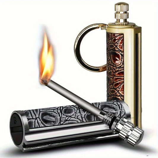 Vintage Refillable Flint Lighter Waterproof Metal Fire Starter For Camping