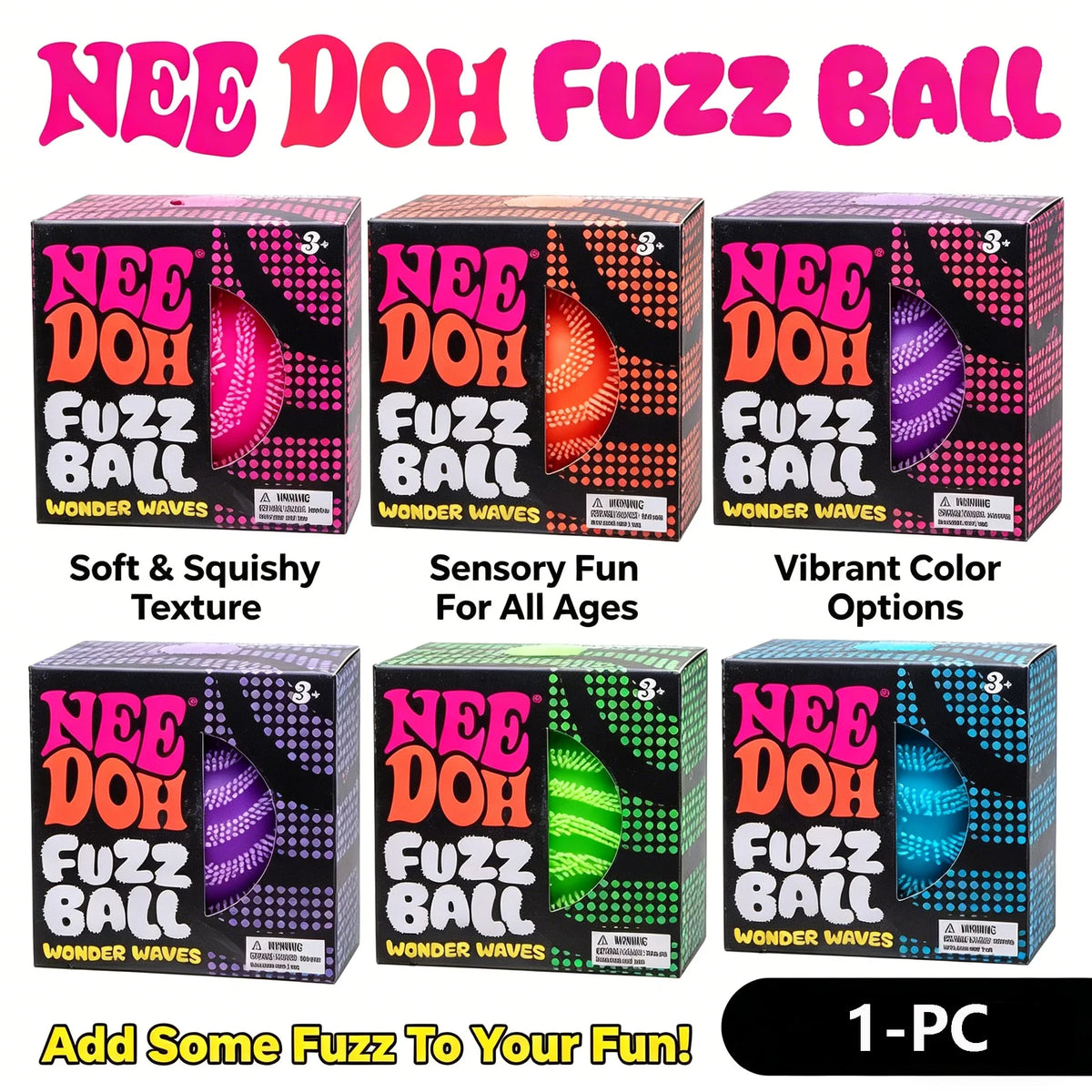 Nee Doh Fuzz Ball Blind Box Desktop Stress Relief Ornament Toy