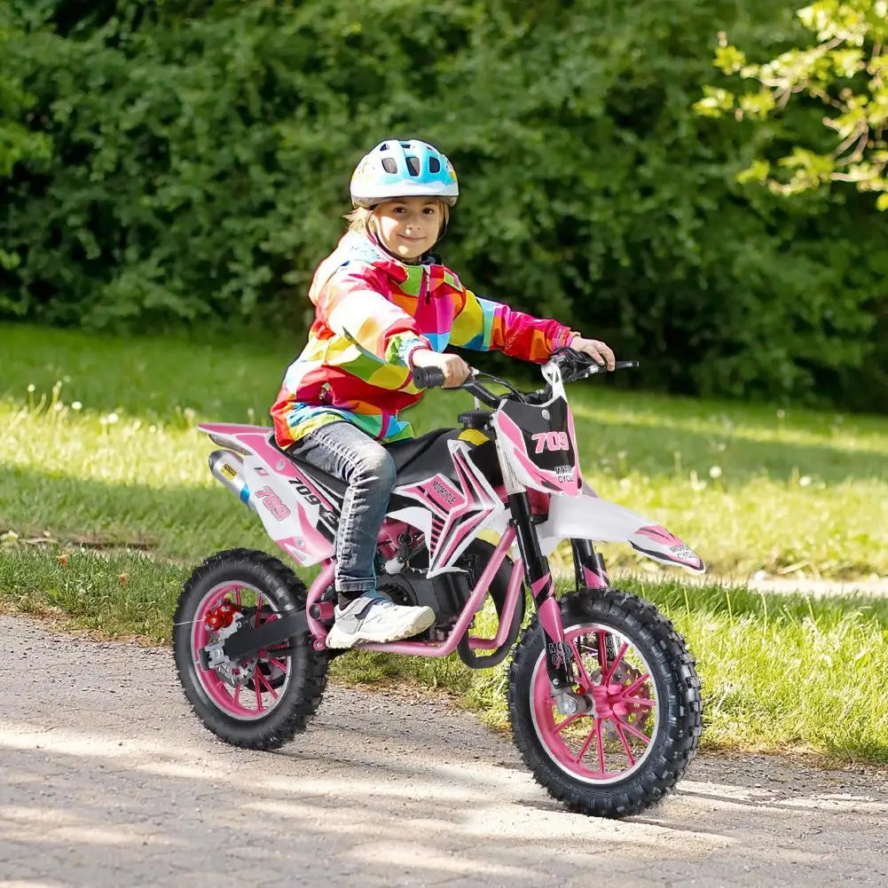 Mountain Off Road Mini Motorcycle 49cc 4-Stroke Kids Dirt Bike Gas Power Motocross Pocket Motorbike Pink