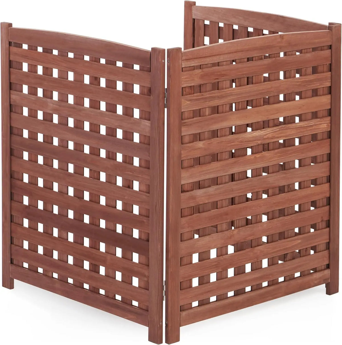 3-Panel Outdoor Air Conditioner Fence Screen, Outside Wood Privacy Fence, Trash Can Fence Screen for Backyard Garden Patio 32" W x 38" H