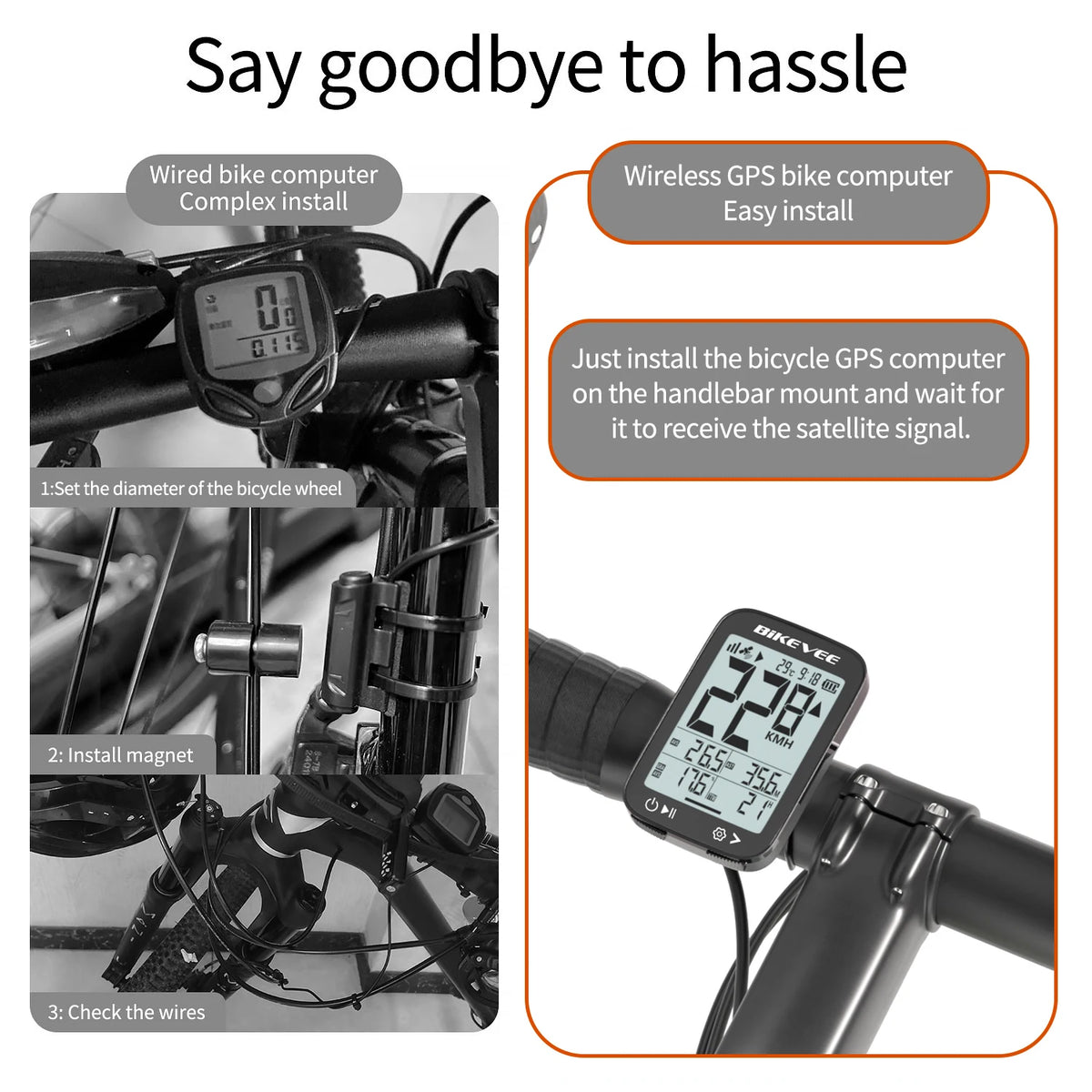Bikevee Rechargeable Wireless Cycling Computer With Auto Backlight