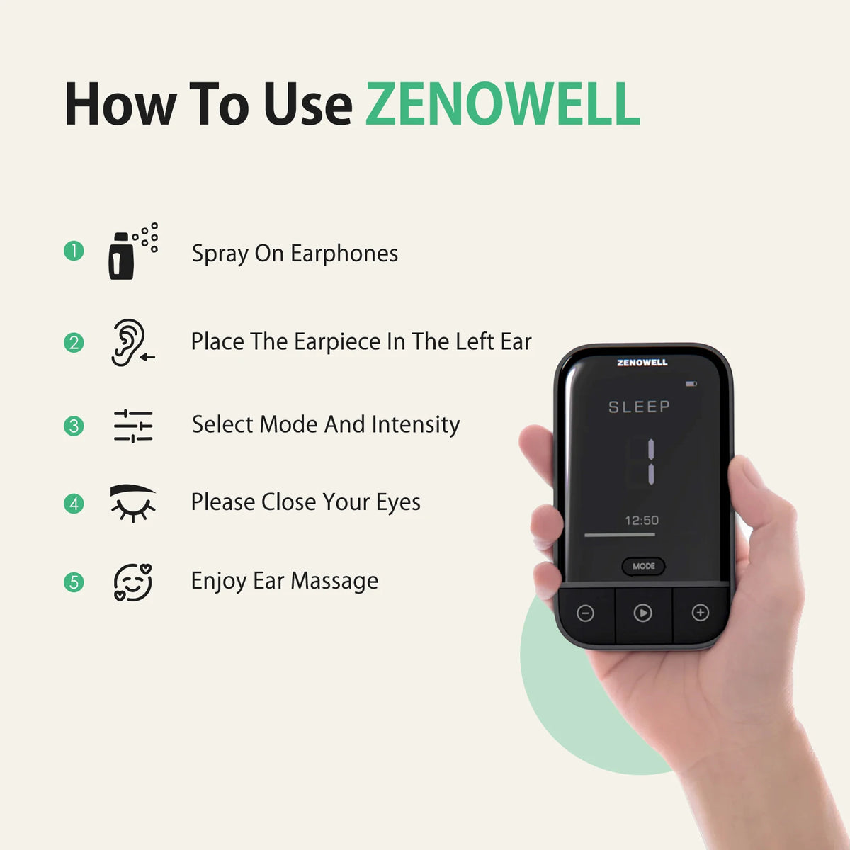 ZENO WELL Vagus Nerve Stimulator For Deep Sleep And Anxiety Relief