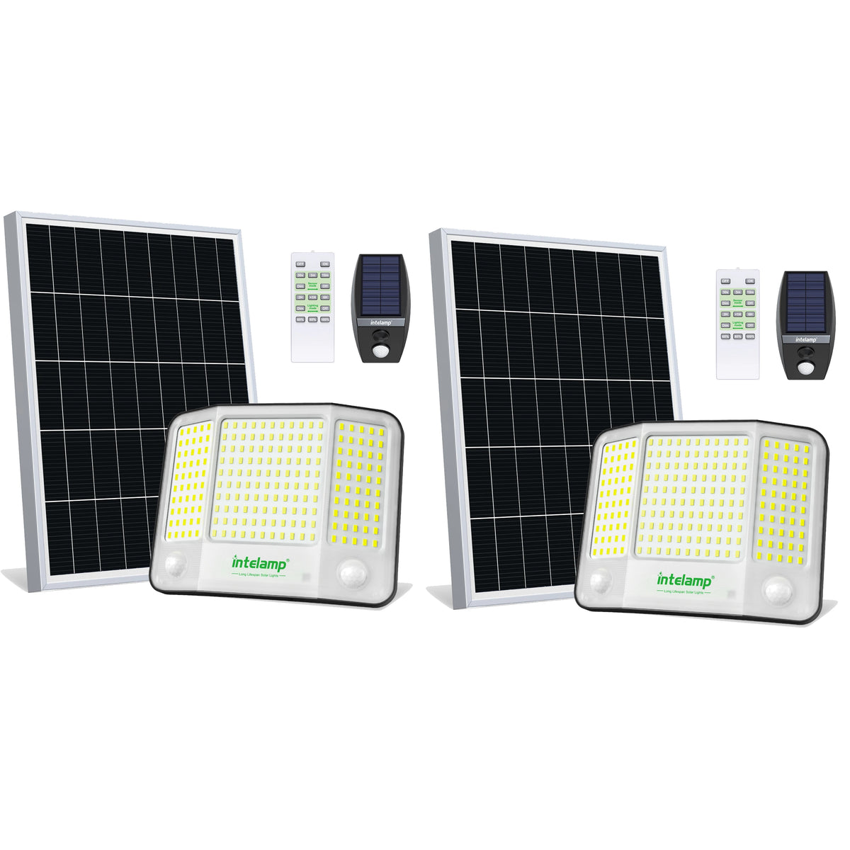 Intelamp Solar Street Flood Light With Dual Sensors for Outdoor Yards
