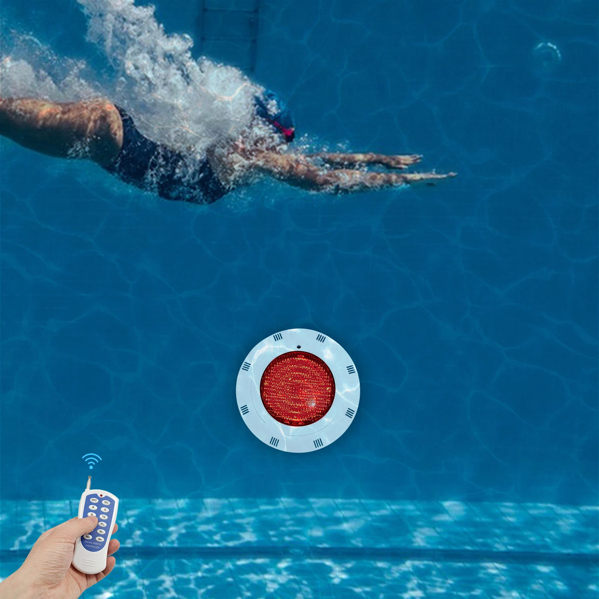 RGB LED Underwater Pool Light With Remote Control IP68 Waterproof