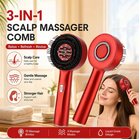 Afdeal Electric Hair Follicle Comb With Red Light Scalp Massager