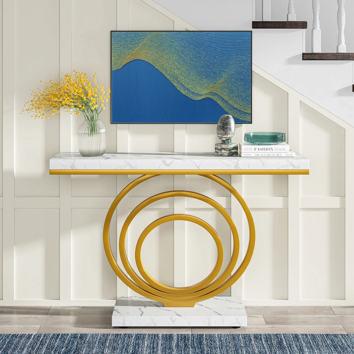 Tribesigns 41-Inch Gold Entryway Table, Modern Console Table Narrow Long, Contemporary Accent Table for Living Room