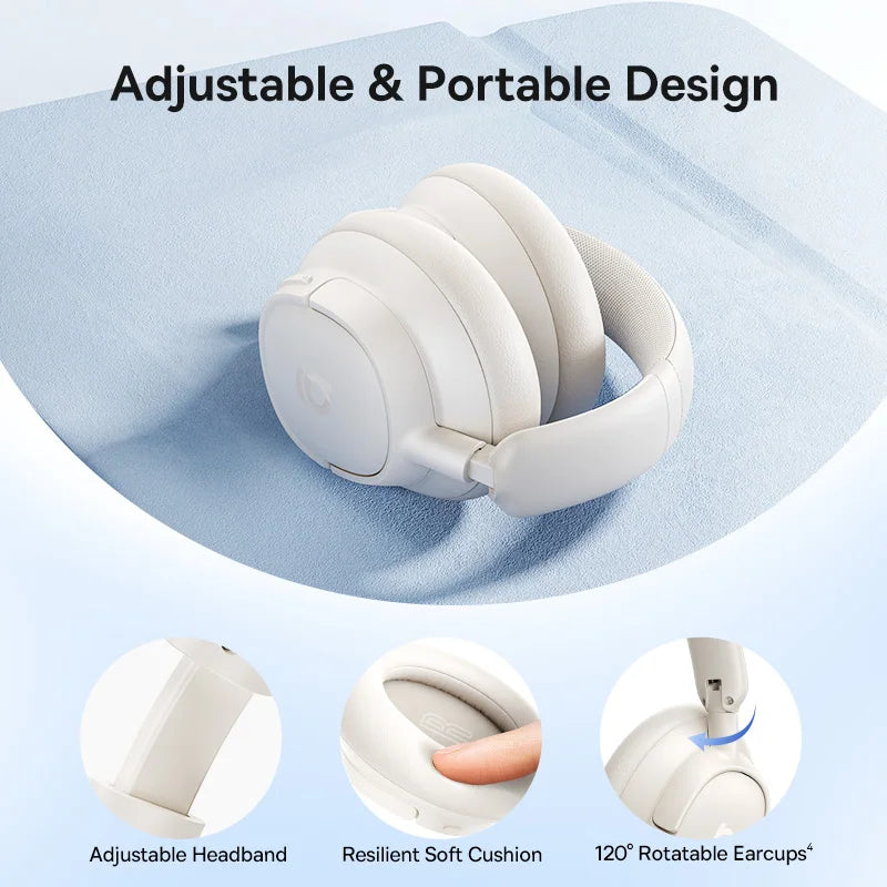 Baseus Bass Wireless Noise Canceling Over Ear Headphones Spatial Audio