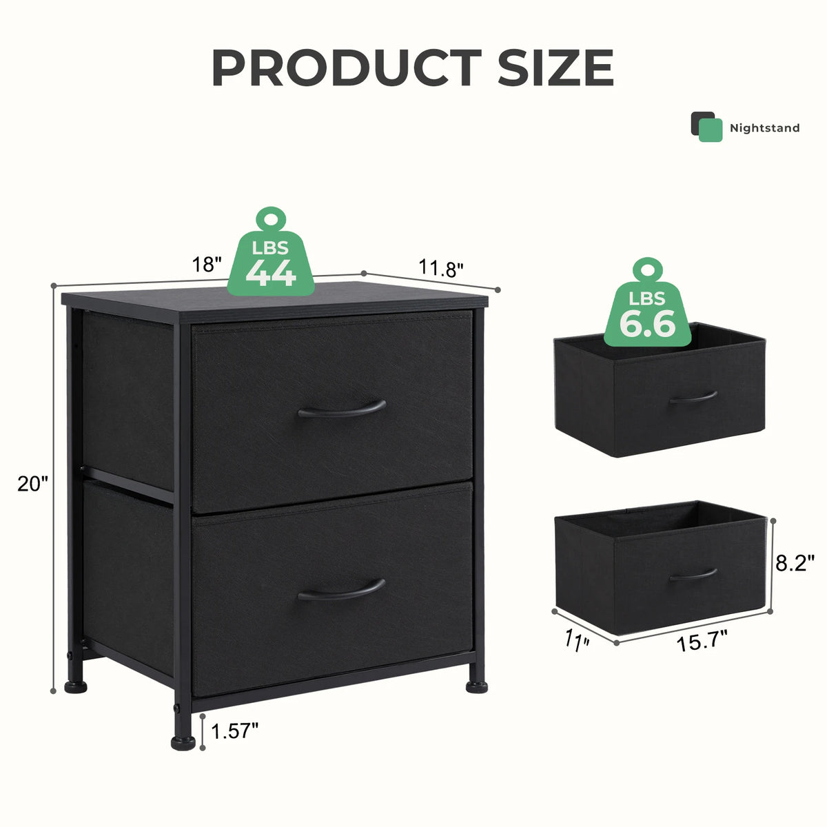 JHK Modern Fabric Drawer Living Room Storage Cabinet