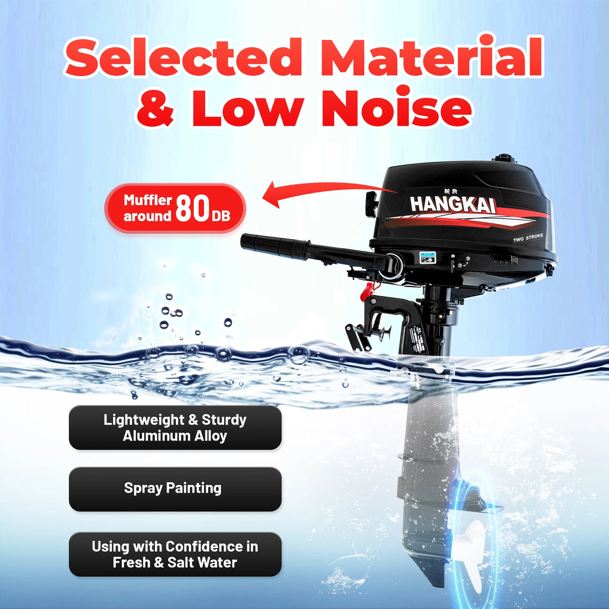 Bymaocar Two Stroke Water Cooled Outboard Engine for Marine Boats