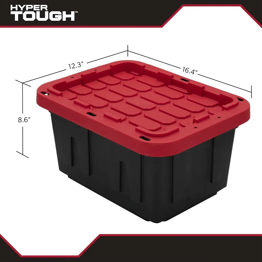 Hyper Tough Heavy Duty Plastic Storage Bins With Snap Lids